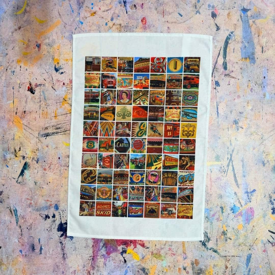 Fairground Art Tea Towel