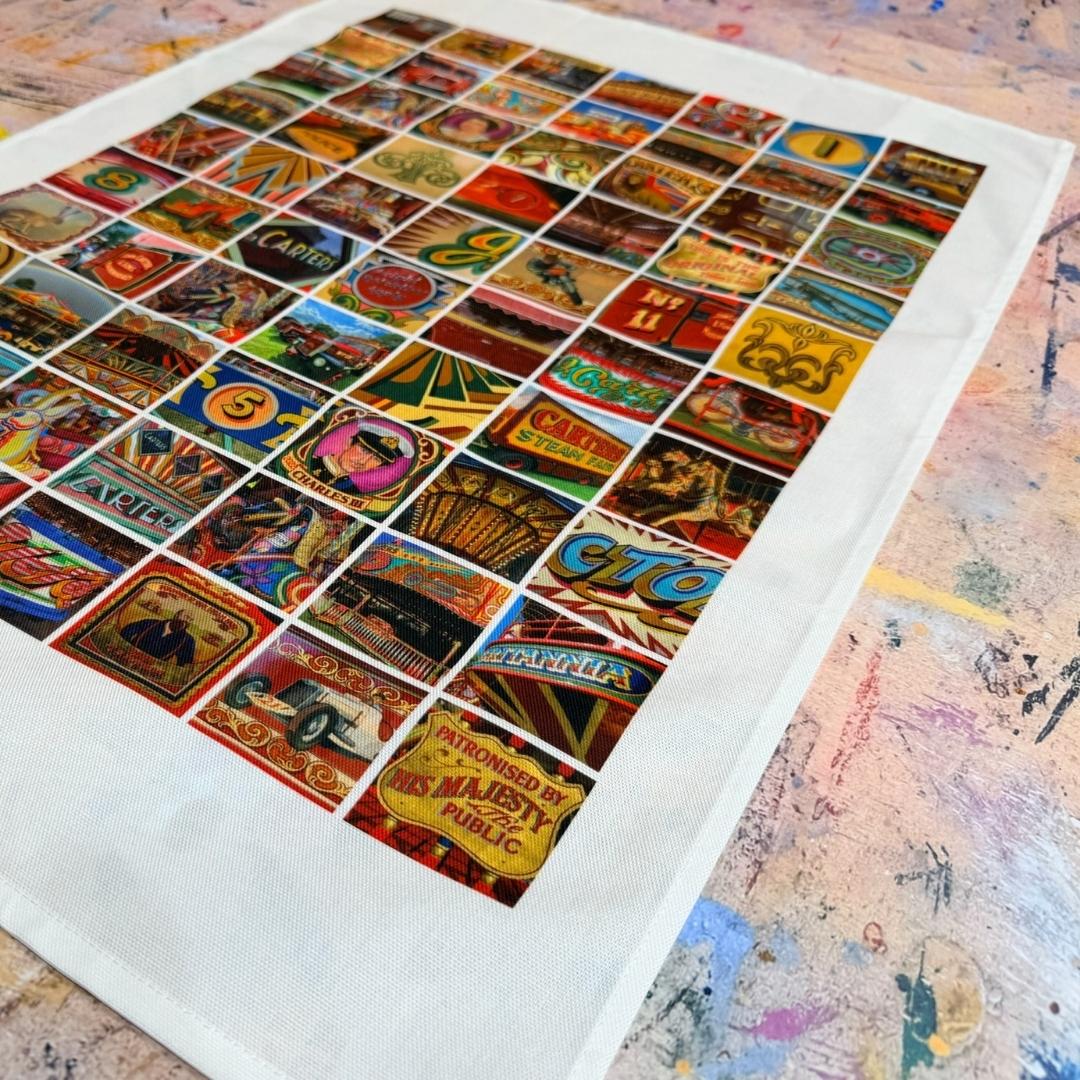 Fairground Art Tea Towel