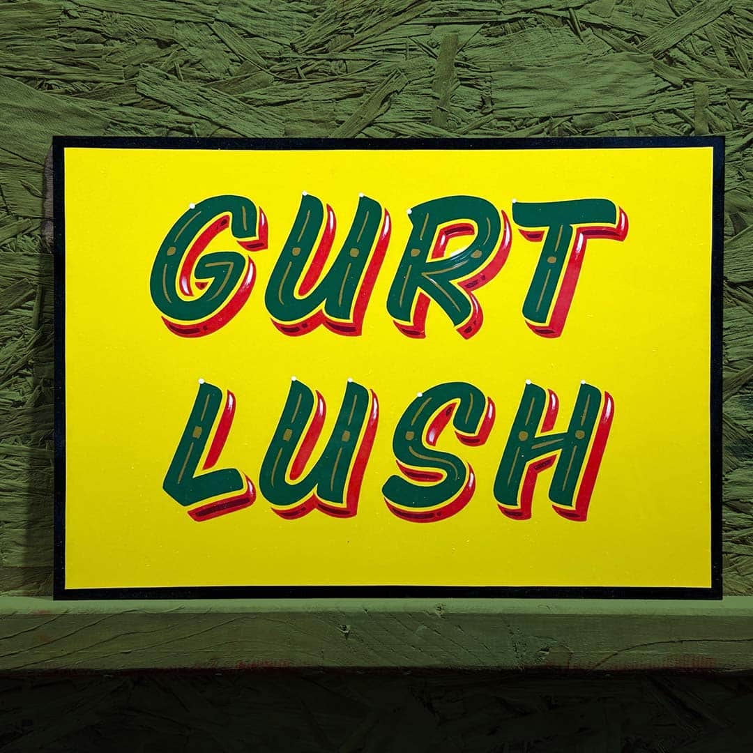 Joby Carter hand painted sign Gurt Lush