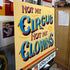 a side on view of a fairground sign