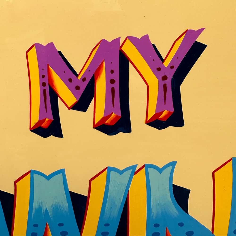 close up of a fairground sign