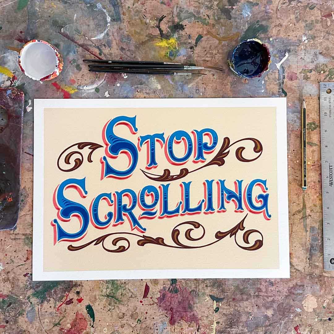 Joby Carter fine art print Stop Scrolling