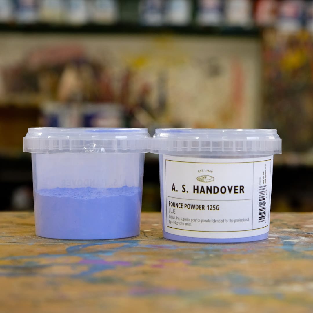 Joby Carter signwriting supplies - blue pounce powder