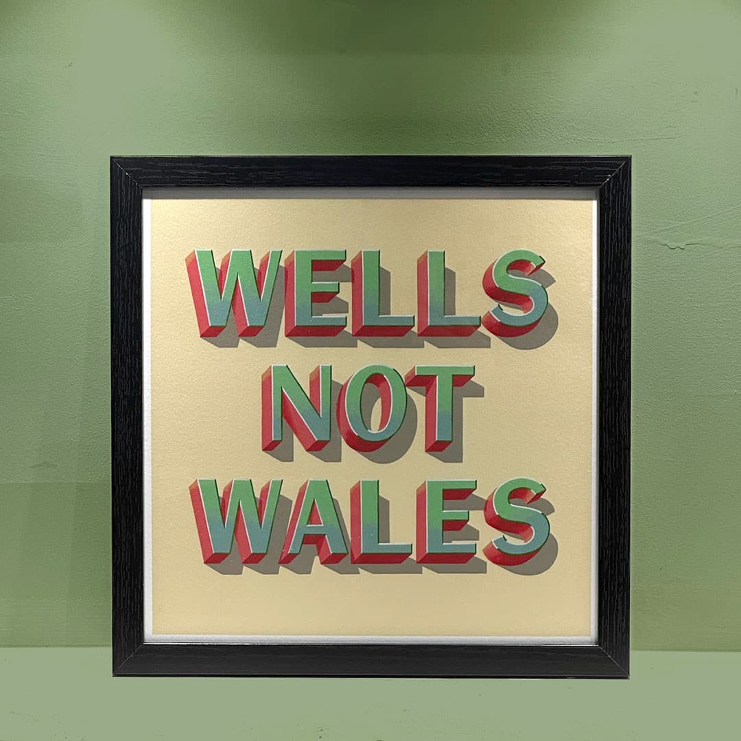 Joby Carter Wells not Wales fine art print in a frame