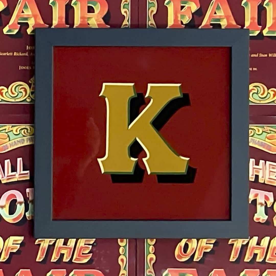 Joby Carter hand painted letters howellphabet K