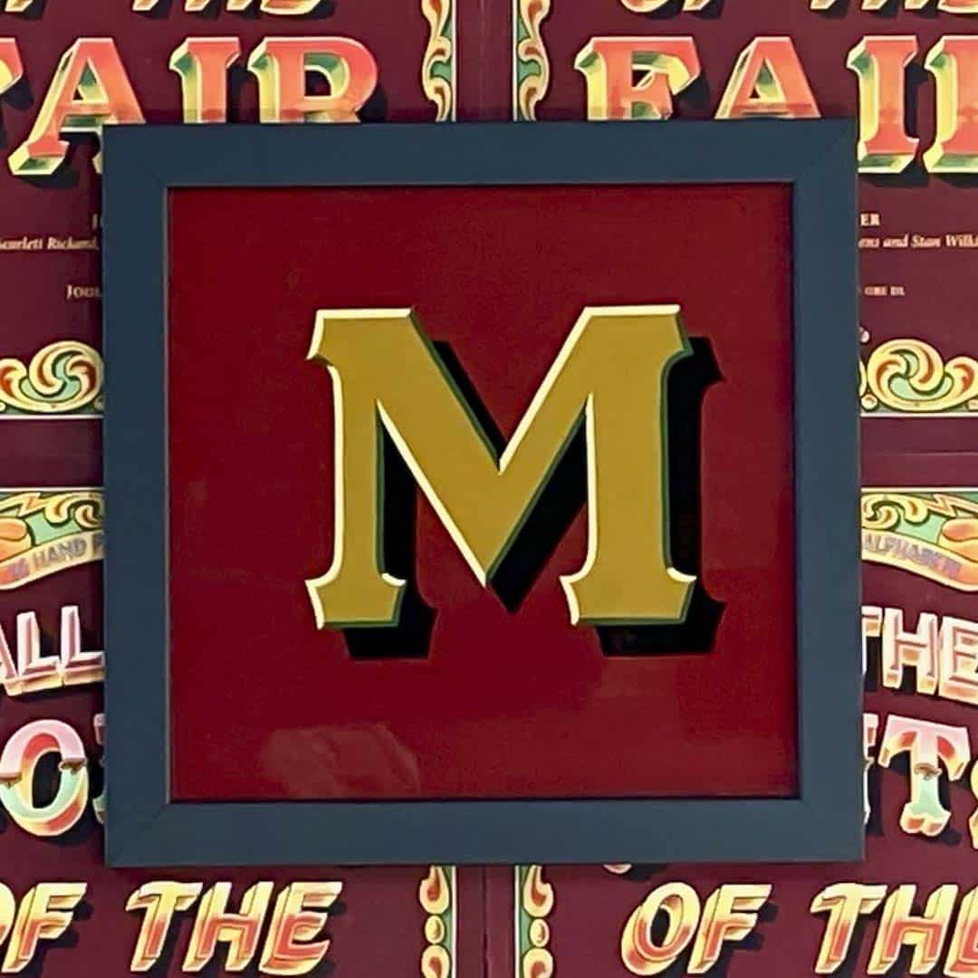 Joby Carter hand painted letters howellphabet M