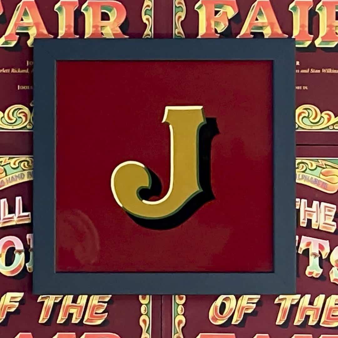 Joby Carter hand painted letters howellphabet J