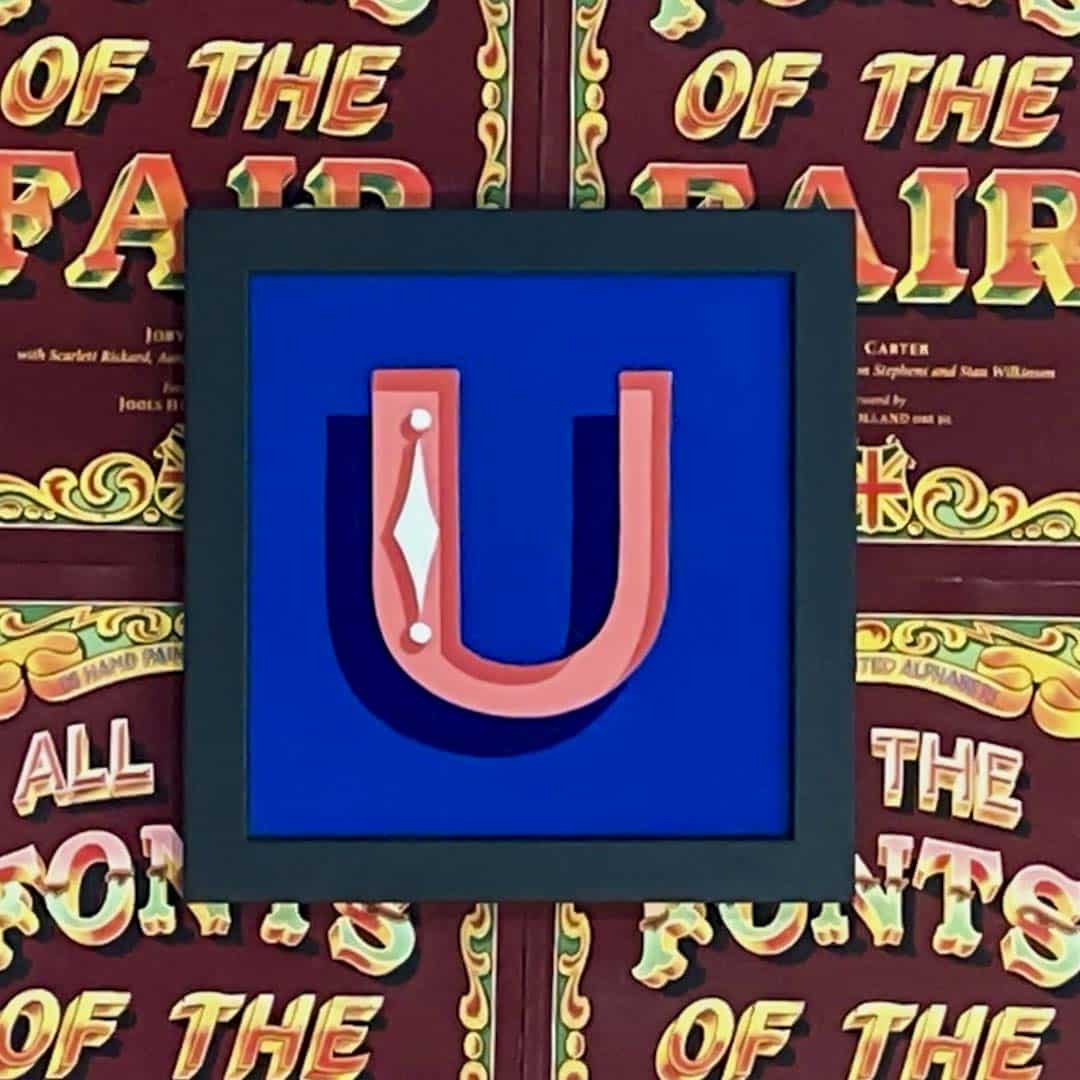 Joby Carter hand painted letters Diamonds and pearls U