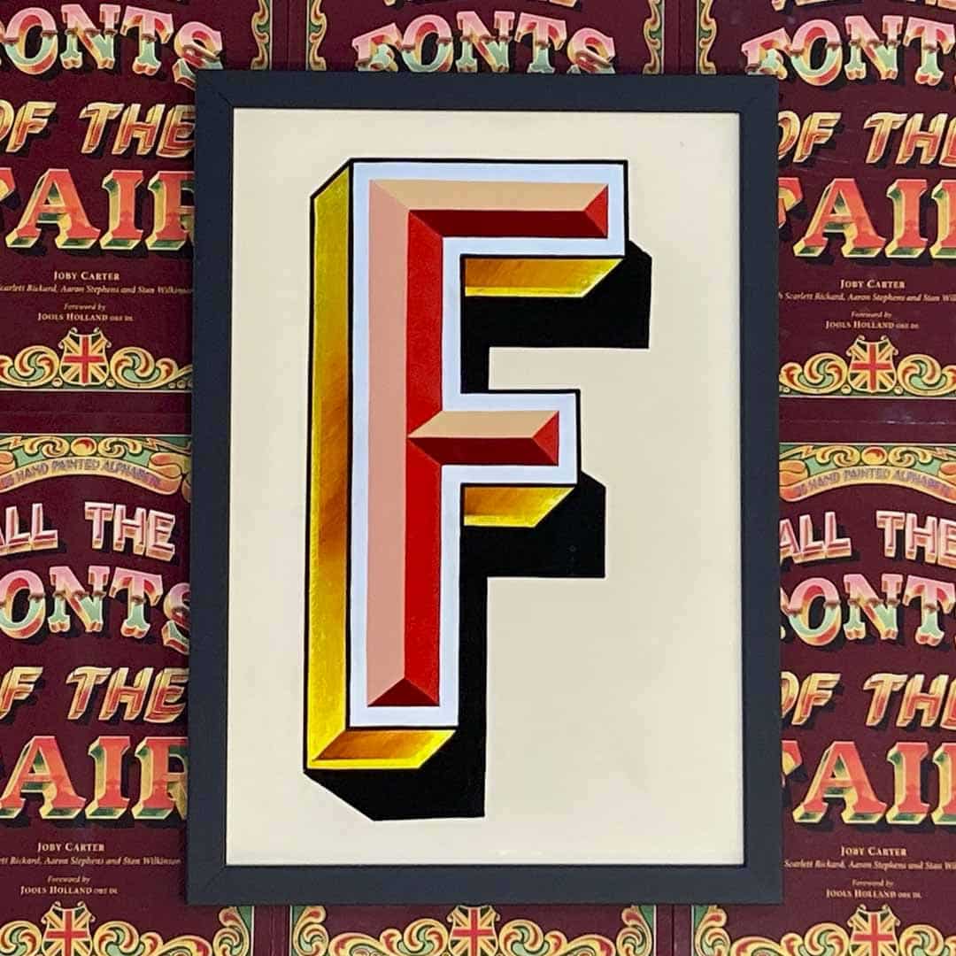 Joby Carter hand painted letters TallShip F