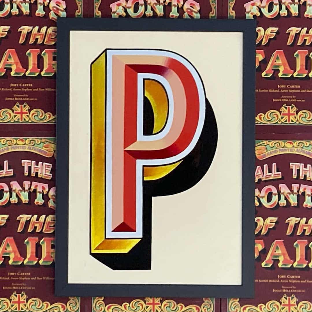 Joby Carter hand painted letters TallShip P