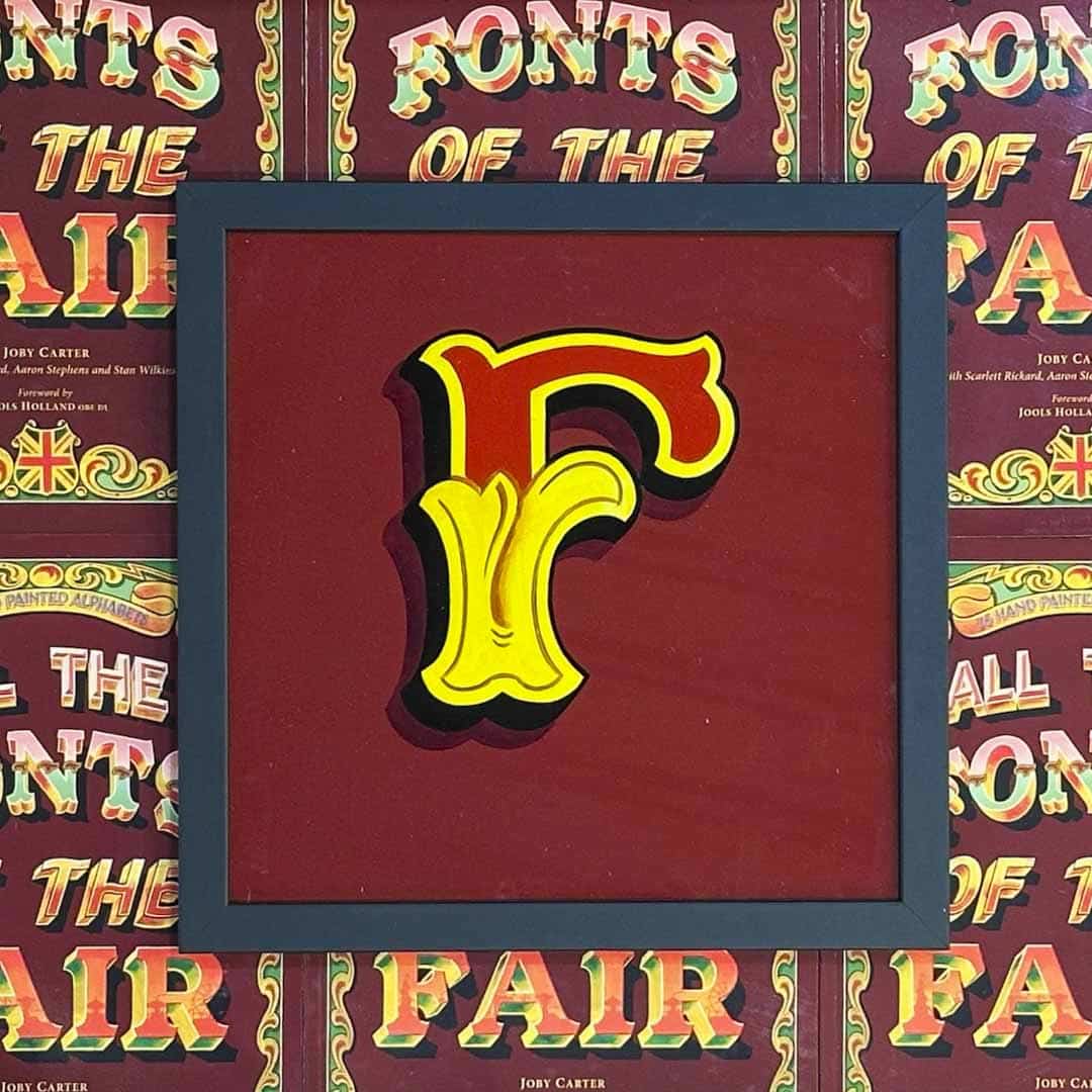 Joby Carter hand painted letters Toffee apple F