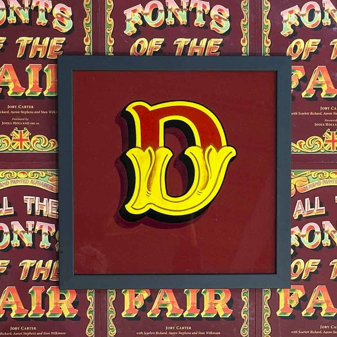 Joby Carter hand painted letters Toffee apple D