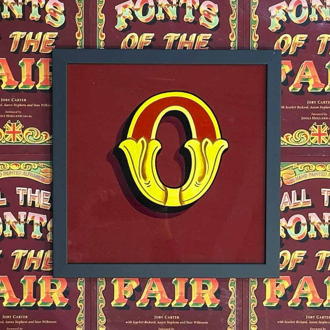 Joby Carter hand painted lettering 'toffee apple' O