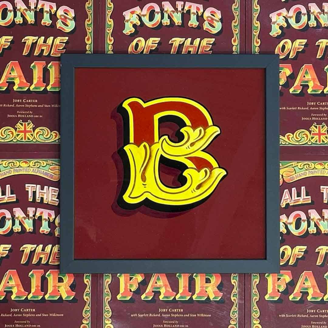 Joby Carter hand painted letters Toffee apple B