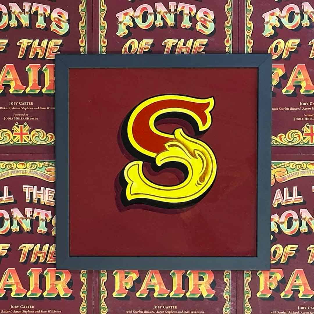 Joby Carter hand painted letters Toffee apple S
