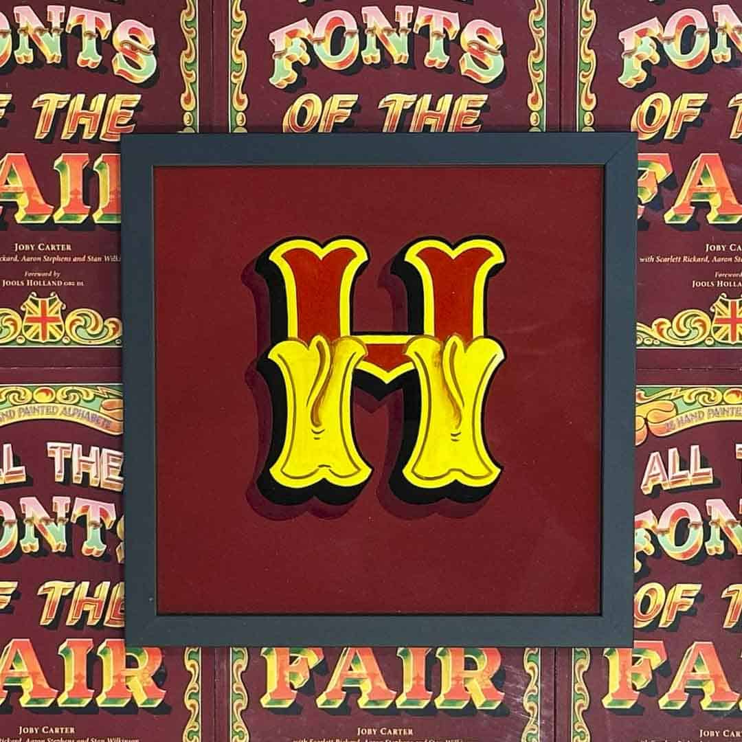 Joby Carter hand painted letters Toffee apple H
