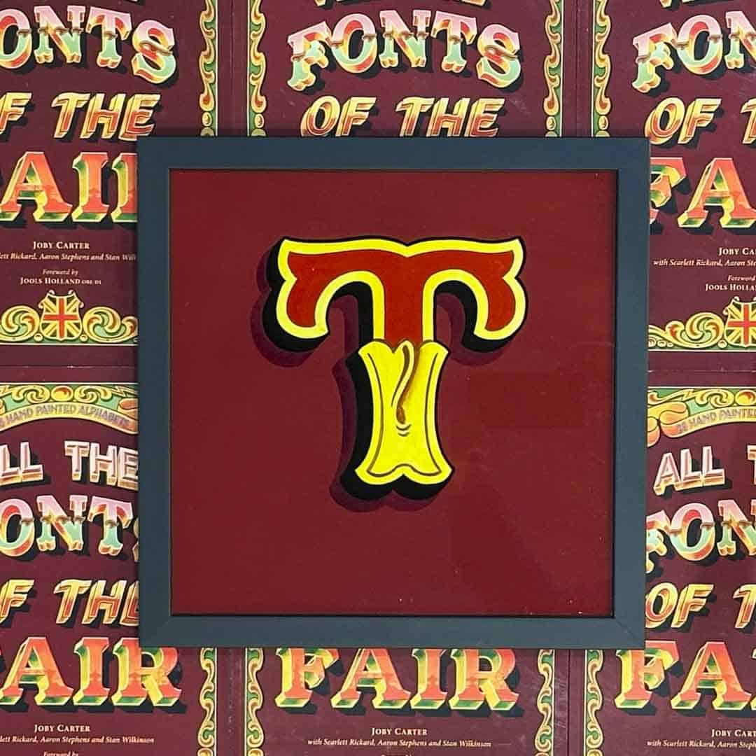 Joby Carter hand painted letters Toffee apple T
