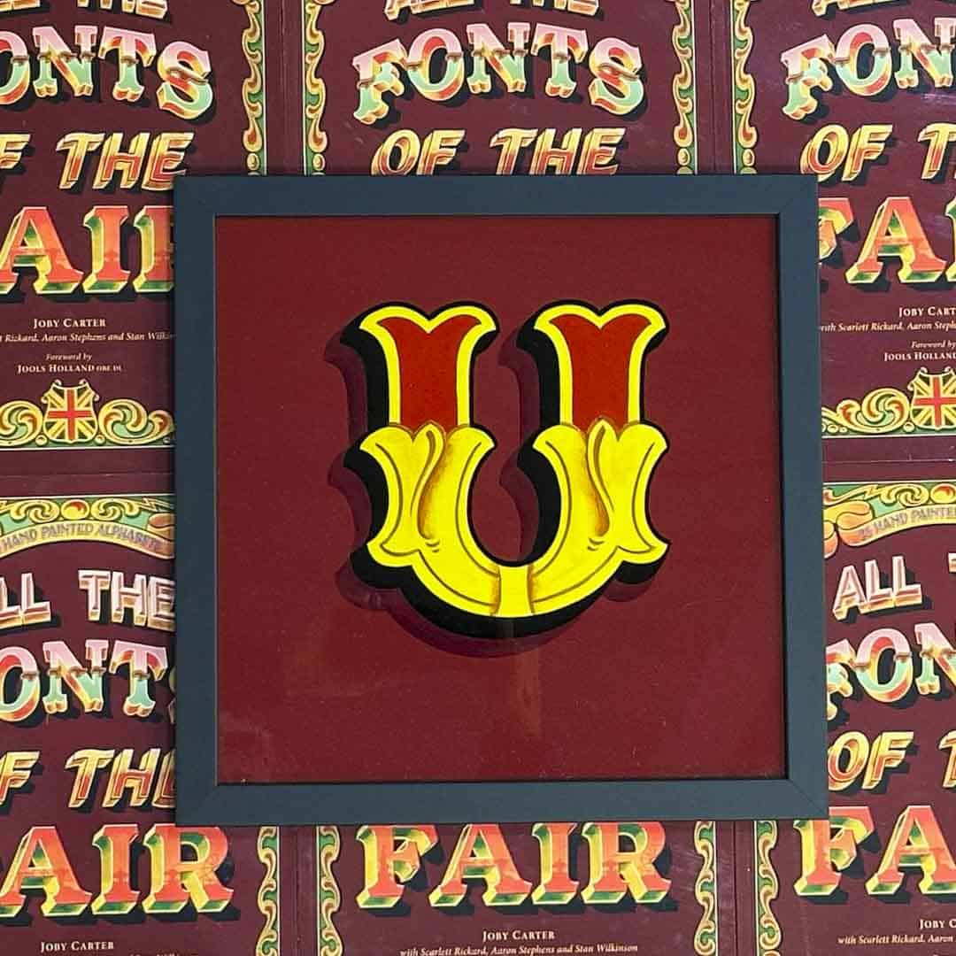 Joby Carter hand painted letters Toffee apple U
