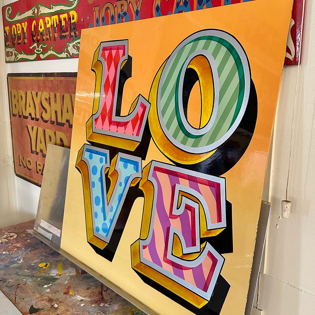 Joby Carter LOVE sign