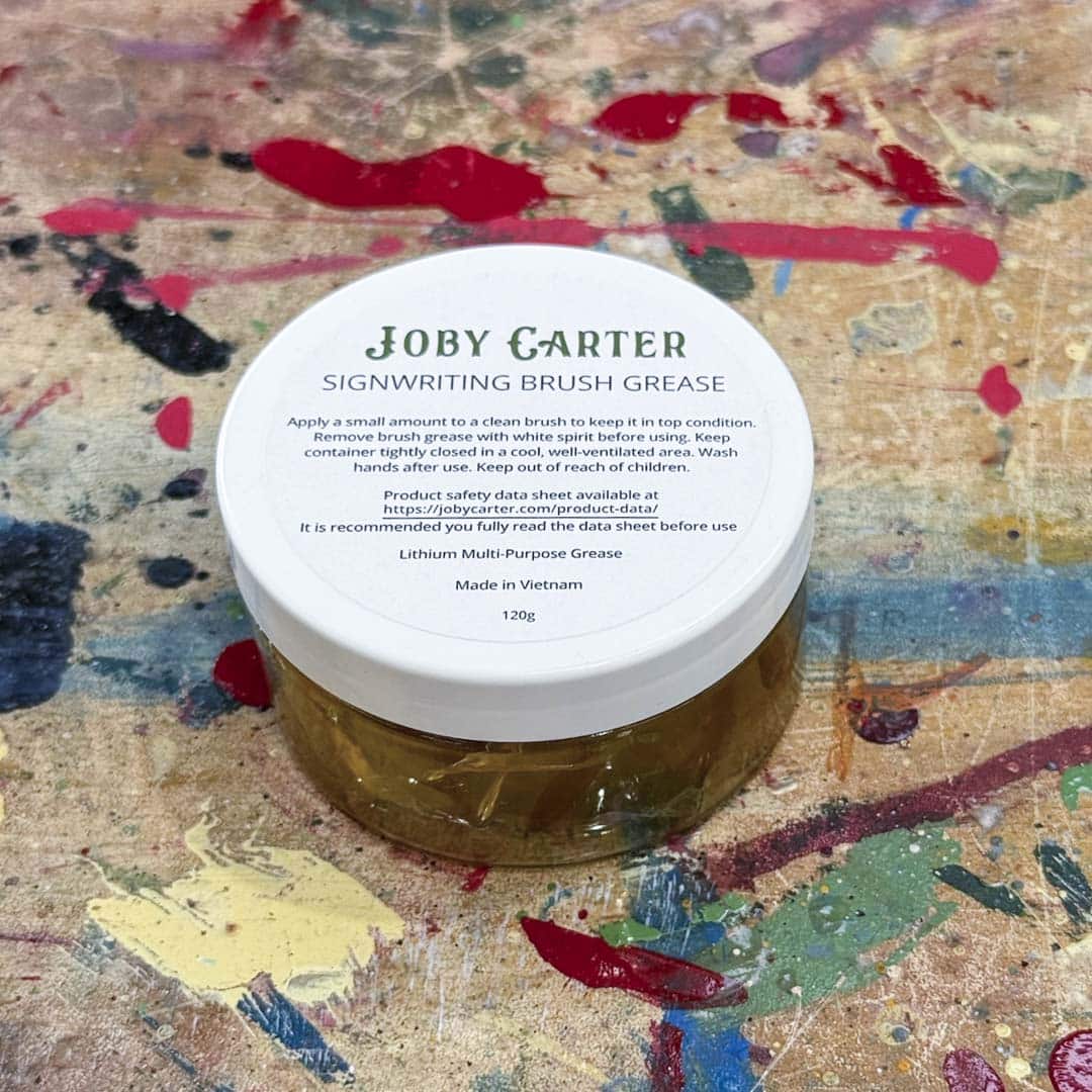 Joby Carter signwriters brush grease