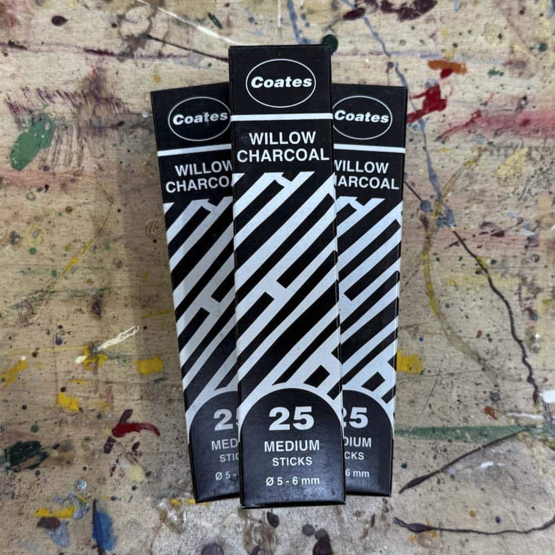 Charcoal sticks in boxes