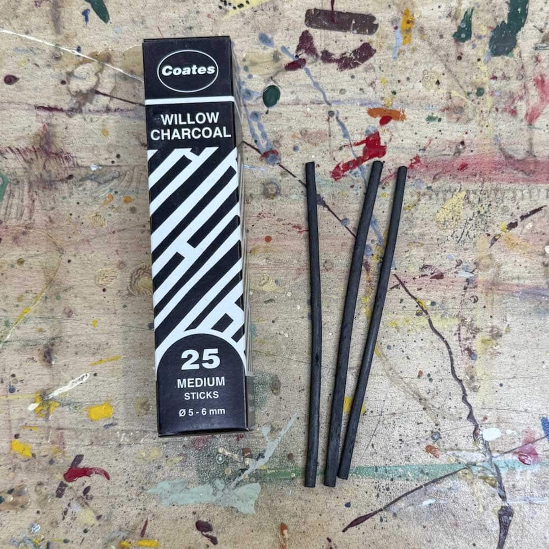 Charcoal sticks for signwriting transfer and sketching