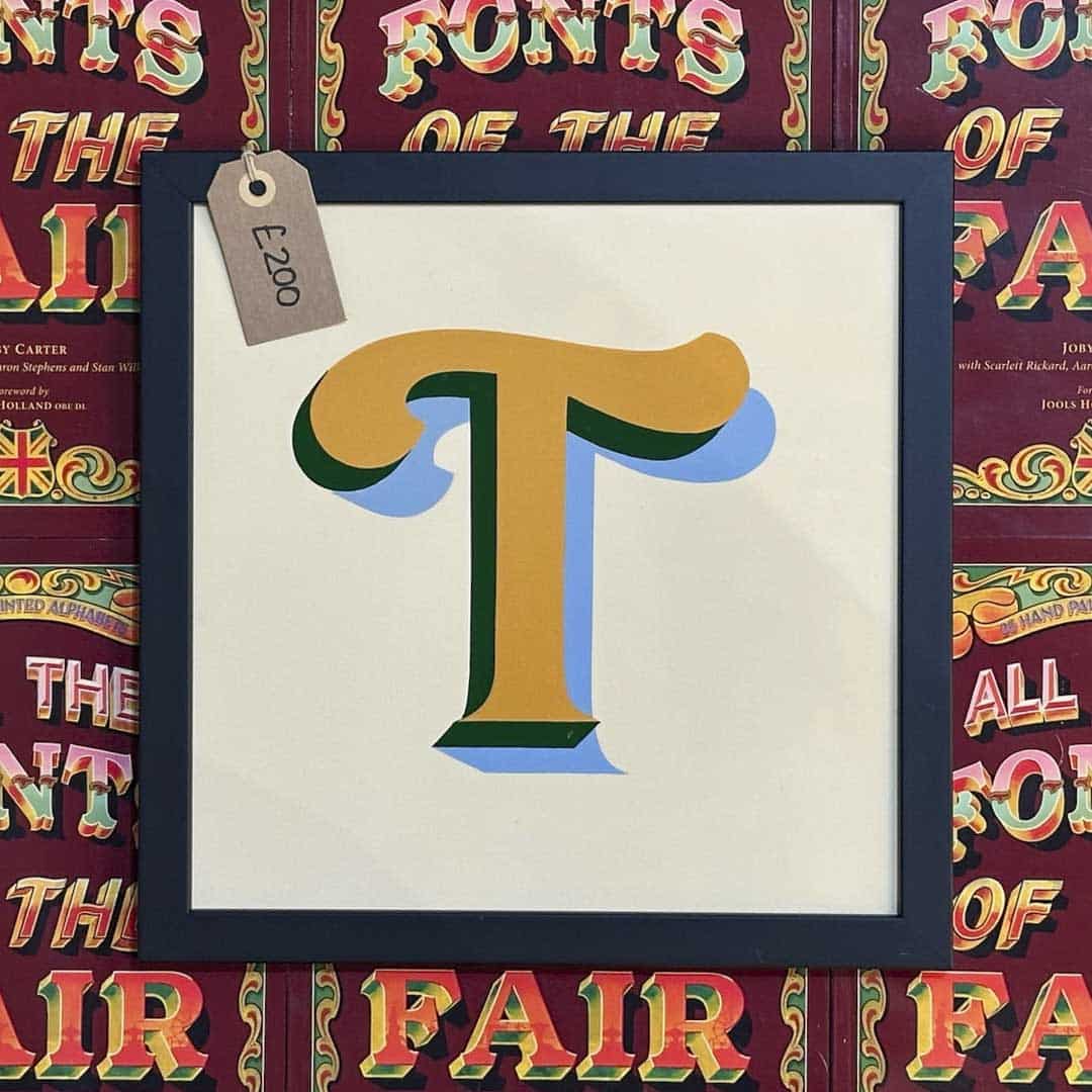 Joby Carter hand painted letters Fairground nouveau T