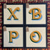 Joby Carter hand painted letters X, B, P, O