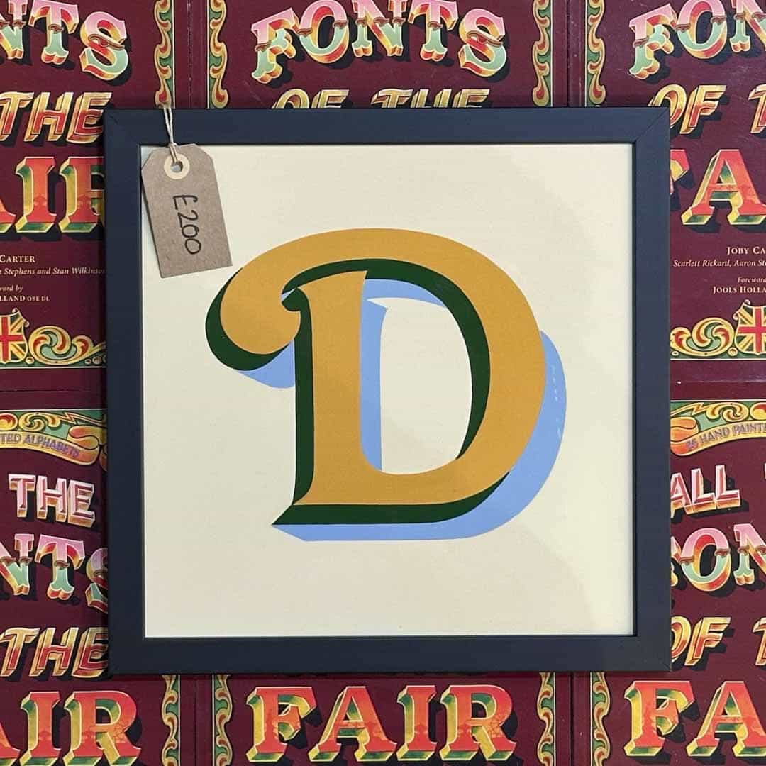 Joby Carter hand painted letters Fairground nouveau D