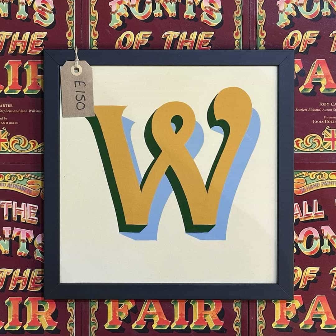 Joby Carter hand painted letters Fairground nouveau W
