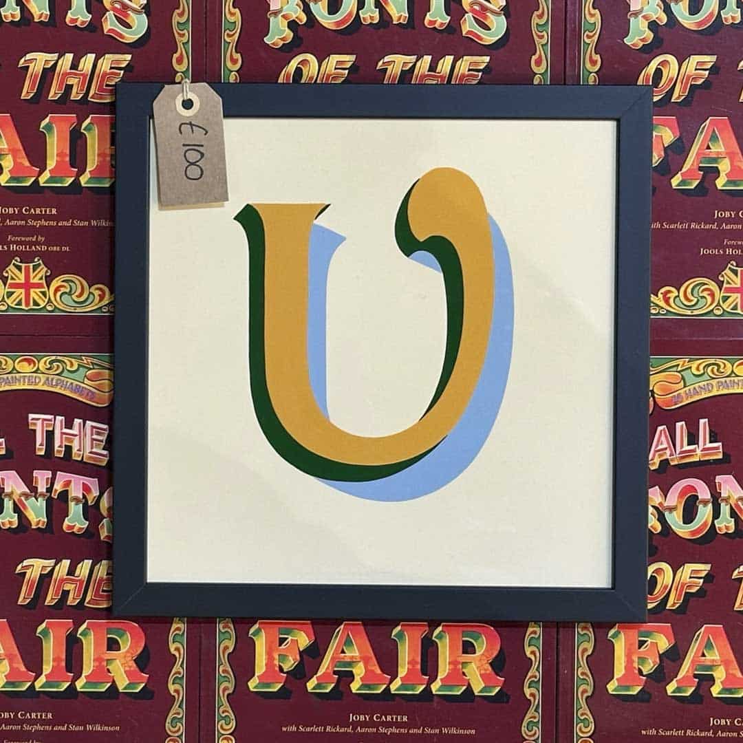 Joby Carter hand painted letters Fairground nouveau U