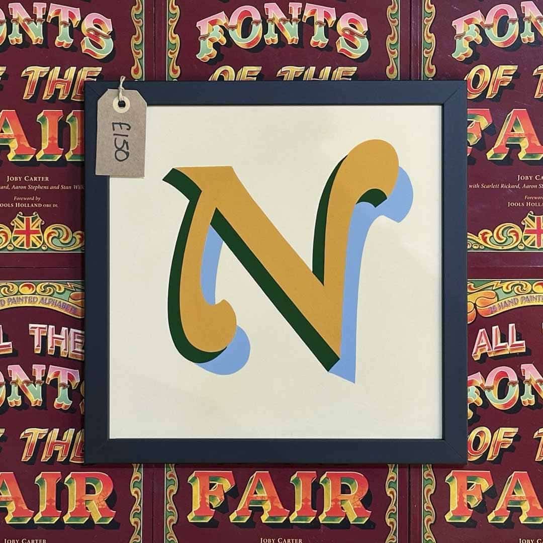 Joby Carter hand painted letters Fairground nouveau N