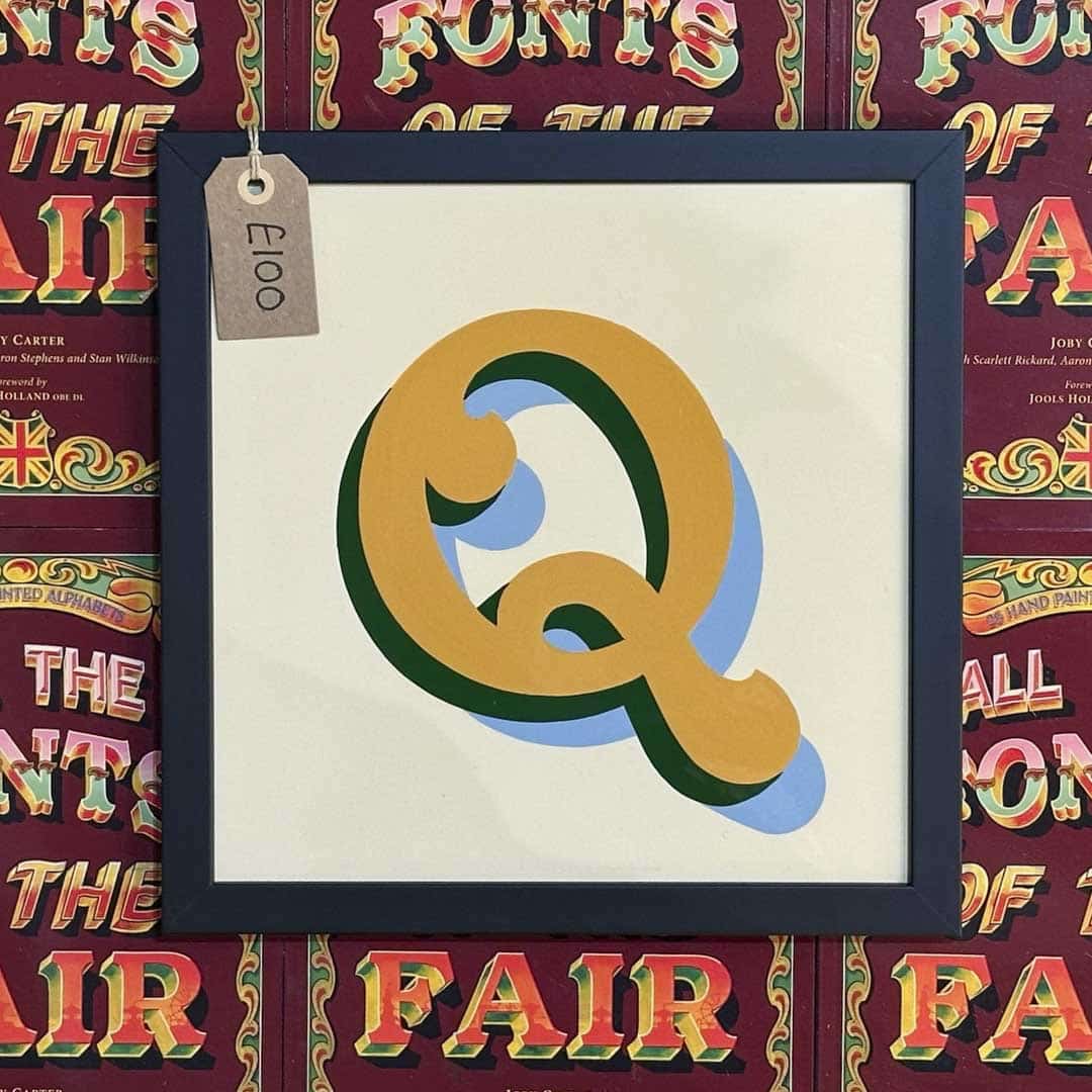 Joby Carter hand painted letters Fairground nouveau Q