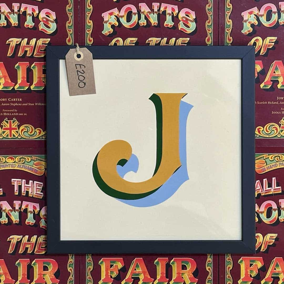 Joby Carter hand painted letters Fairground nouveau J