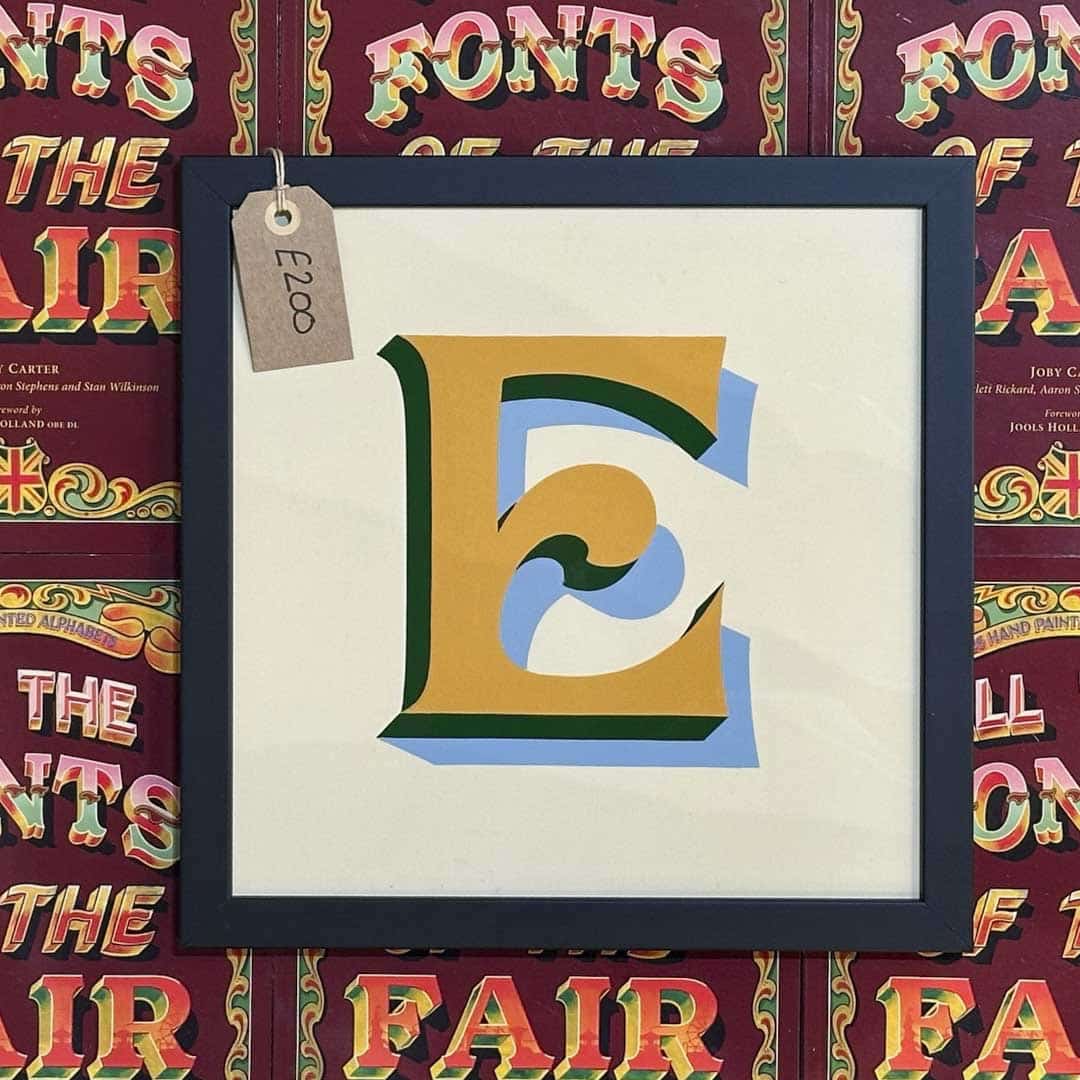 Joby Carter hand painted letters Fairground nouveau E