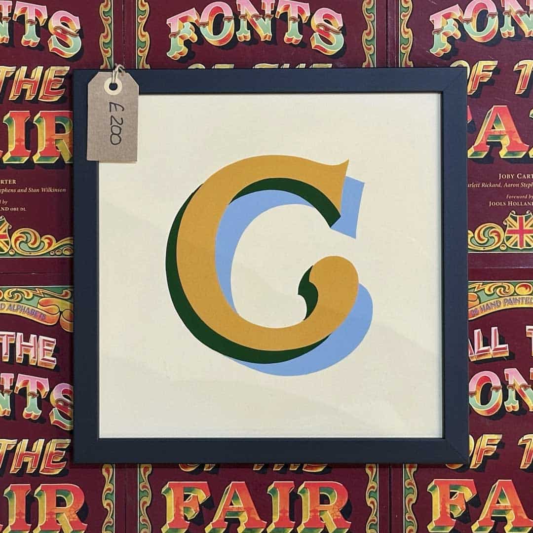Joby Carter hand painted letters Fairground nouveau C