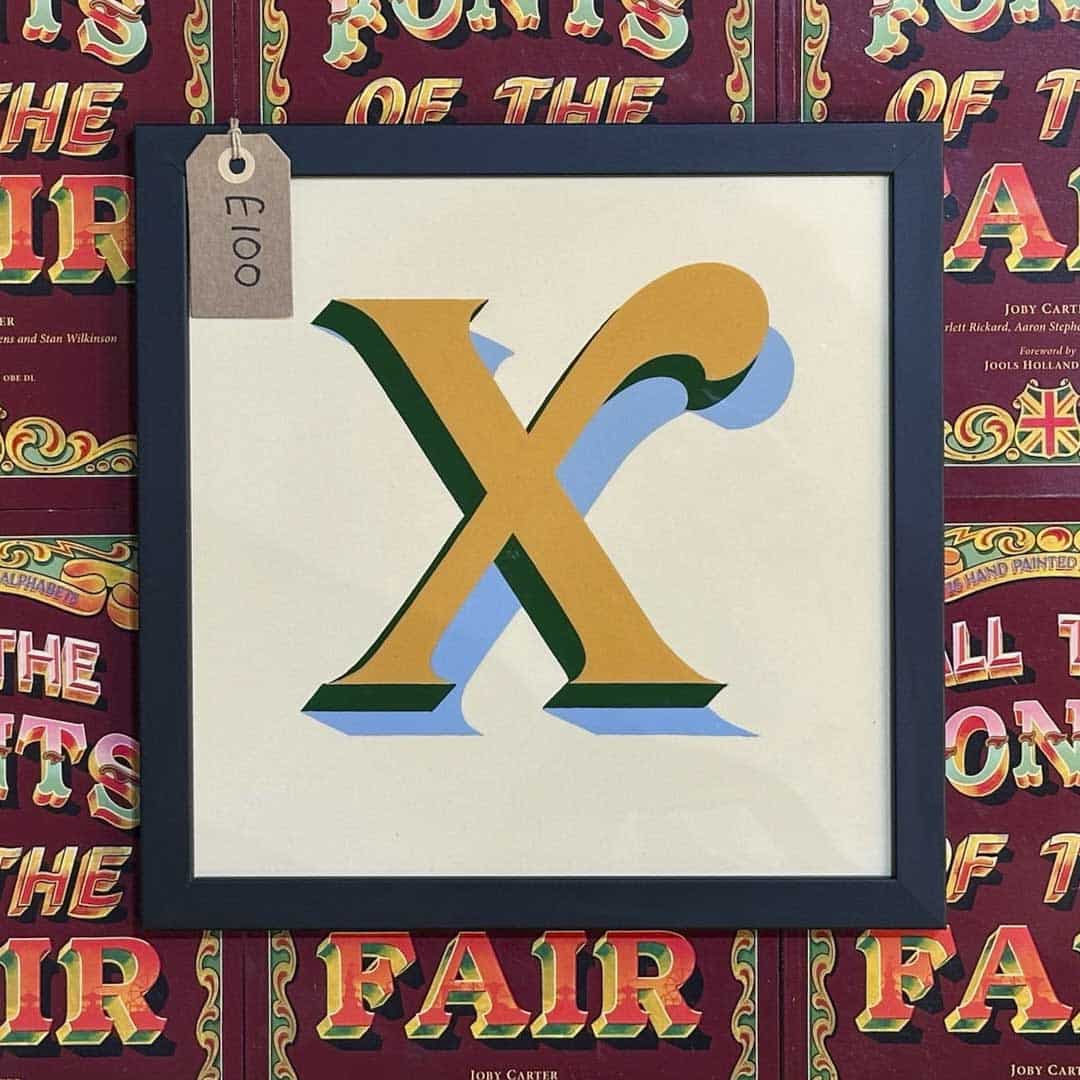 Joby Carter hand painted letters Fairground nouveau X