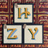 Joby Carter hand painted letters Fairground Nouveau H, Z, Y