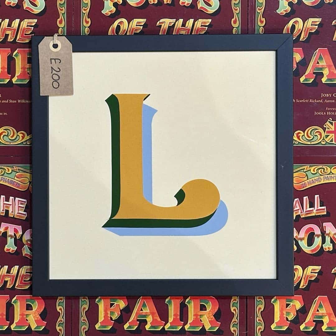 Joby Carter hand painted letters Fairground nouveau L