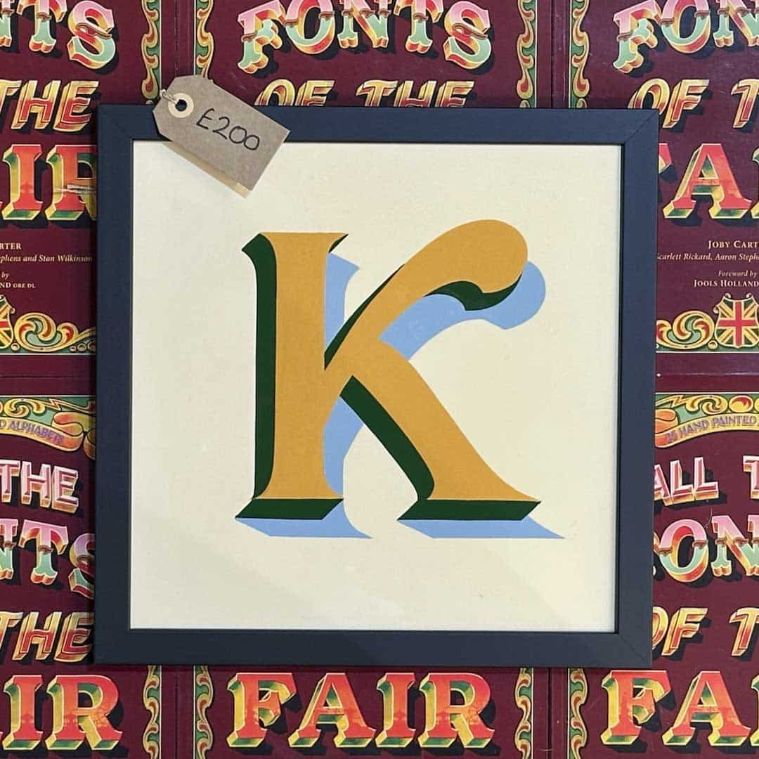Joby Carter hand painted letters Fairground nouveau K