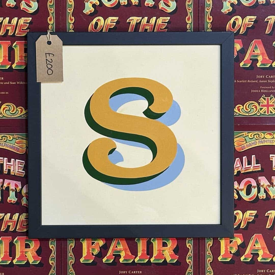 Joby Carter hand painted letters Fairground nouveau S