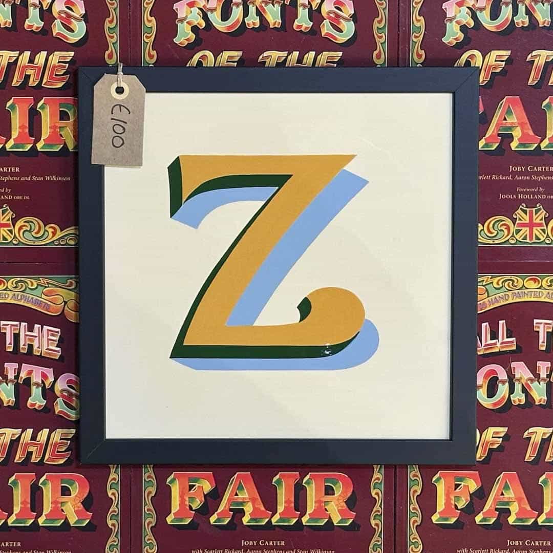 Joby Carter hand painted letters Fairground nouveau Z
