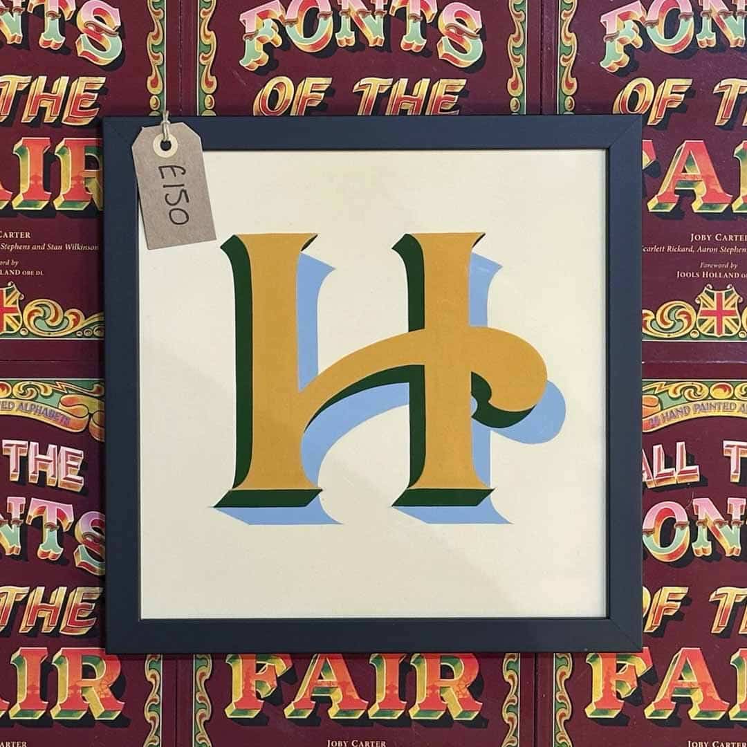 Joby Carter hand painted letters Fairground nouveau H