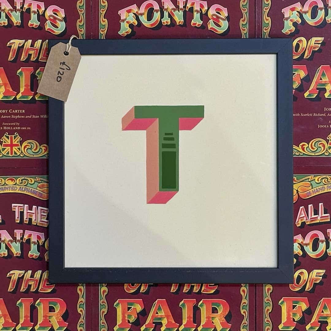Joby Carter hand painted letter New Ship T