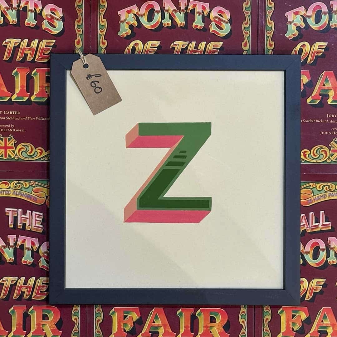 Joby Carter hand painted letter New Ship Z