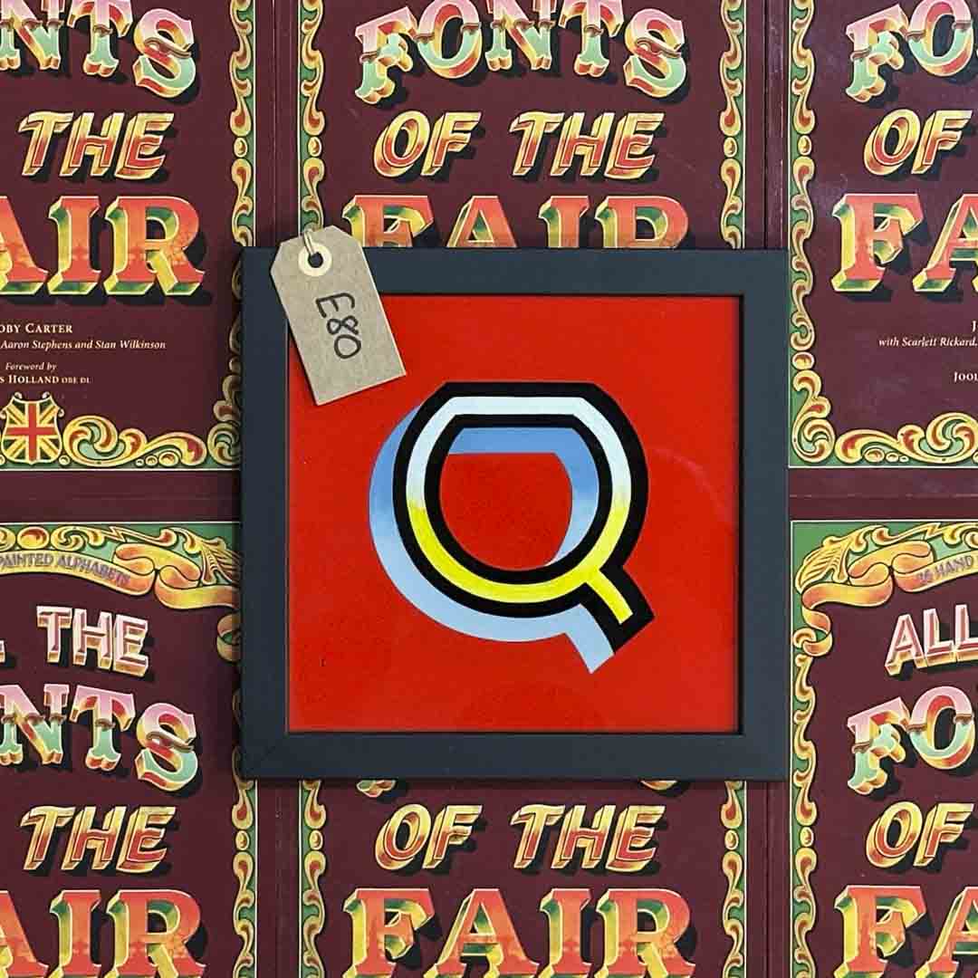 Joby Carter hand painted letter Q from Waltzer in All the fonts of the fair signwriting book