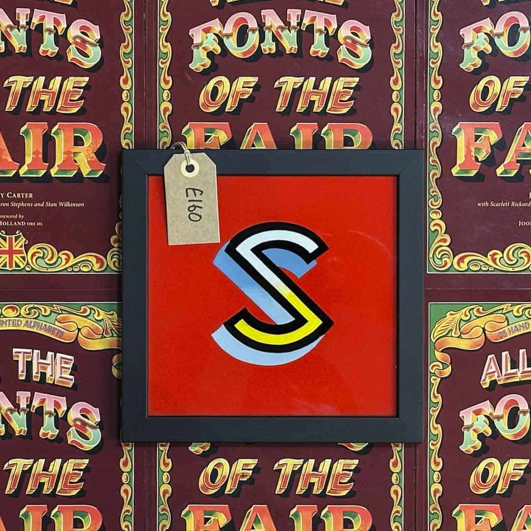 Joby Carter hand painted letter S from Waltzer in All the fonts of the fair signwriting book