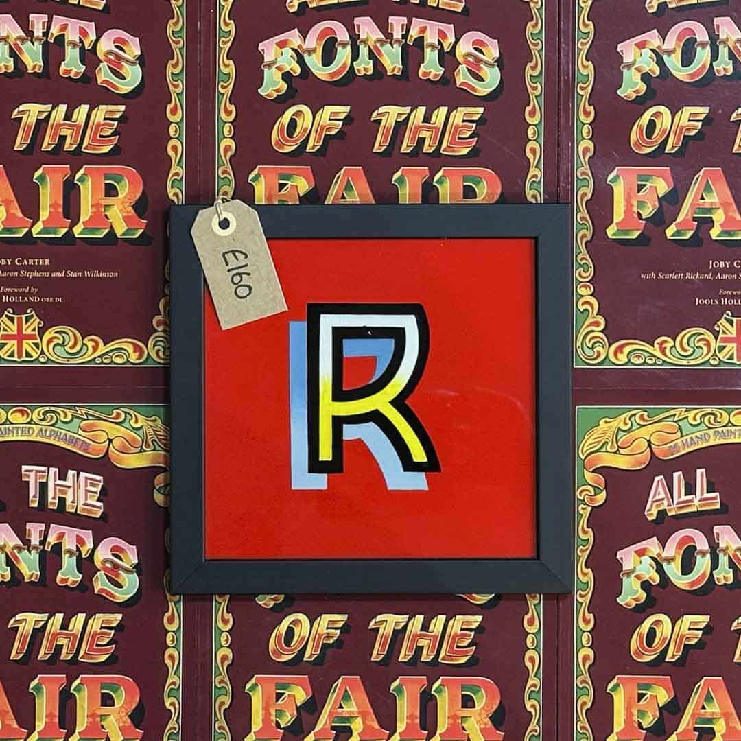 Joby Carter hand painted letter R from Waltzer in All the fonts of the fair signwriting book