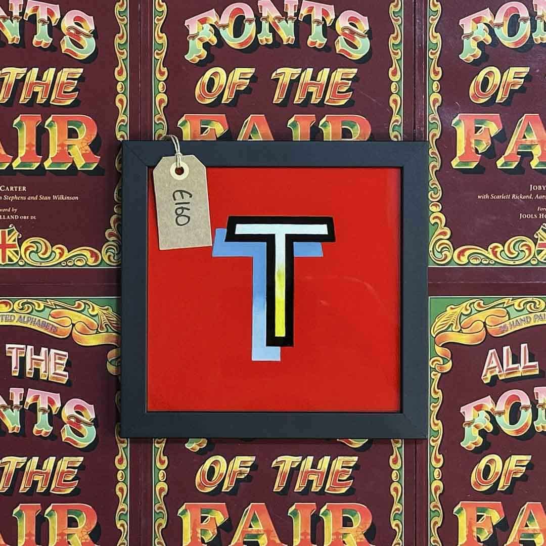 Joby Carter hand painted letter T from Waltzer in All the fonts of the fair signwriting book