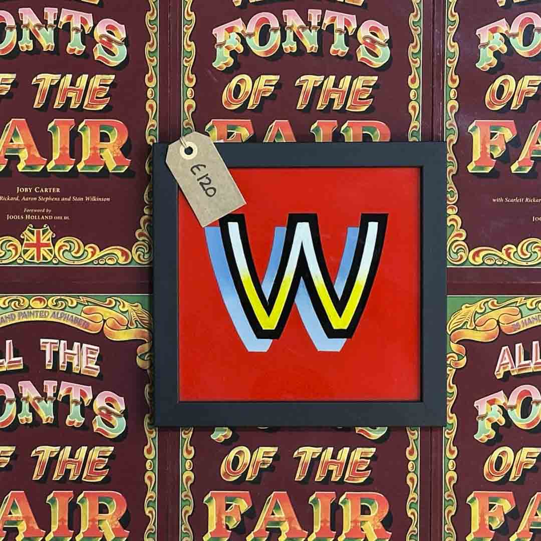 Joby Carter hand painted letter W from Waltzer in All the fonts of the fair signwriting book